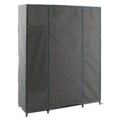 Armoire 1 Penderie + étagères + Boites Gris 5Five -ATMOSPHERA Soldes Boutique armoire 1 penderie etagere grise 2