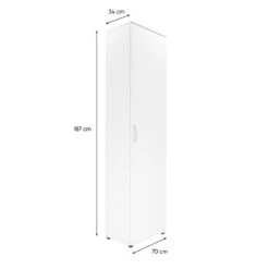 Armoire 1 Porte 6 Niveaux Blanc -ATMOSPHERA Soldes Boutique armoire 1 porte 6 niveaux andy blanc 6