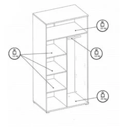 Armoire 2 Portes Blanc Et Gris Soma -ATMOSPHERA Soldes Boutique armoire 2 portes blanc et gris soma 2