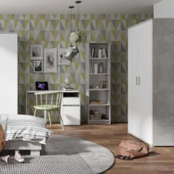 Armoire 2 Portes Blanc Et Gris Soma -ATMOSPHERA Soldes Boutique armoire 2 portes blanc et gris soma 3