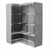 Armoire D'angle 1 Penderie / 10 étagères Gris Atmosphera -ATMOSPHERA Soldes Boutique armoire d angle 1 penderie 10 etageres gris atmosphera
