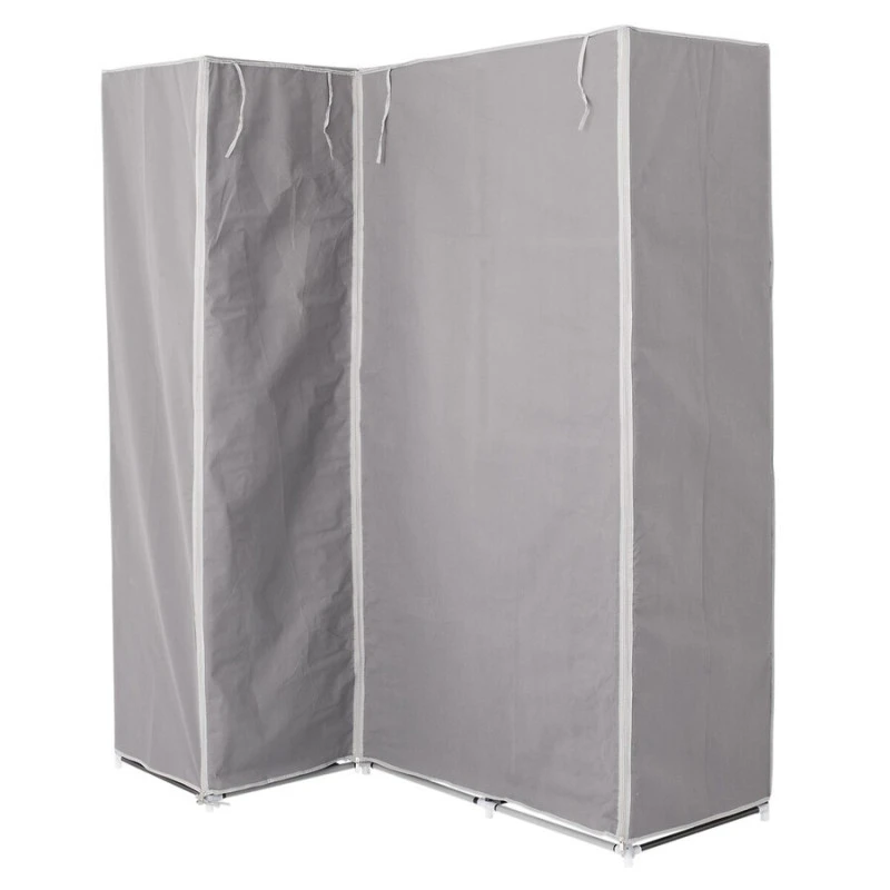 Armoire D'angle 1 Penderie / 10 étagères Gris Atmosphera 4 Armoire D'angle 1 Penderie / 10 étagères Gris Atmosphera – Image 4