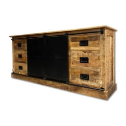 Bahut 6 Tiroirs Manguier Et Métal Barn -ATMOSPHERA Soldes Boutique bahut 6 tiroirs manguier et metal barn 2