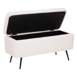 Banc Coffre Bouclette Blanc Aurora Atmosphera 7 Banc Coffre Bouclette Blanc Aurora Atmosphera -ATMOSPHERA Soldes Boutique banc coffre bouclette blanc aurora atmosphera 1 2