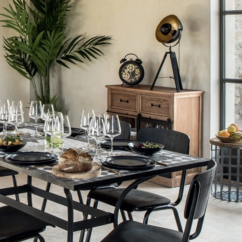 Buffet 1 Porte Vitrée 2 Tiroirs Danik Bois Atmosphera 2 Buffet 1 Porte Vitrée 2 Tiroirs Danik Bois Atmosphera – Image 2