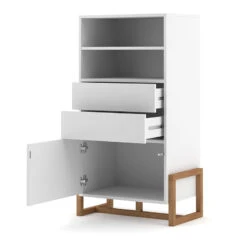 Buffet Haut 2 Tiroirs 1 Porte Oslo Blanc -ATMOSPHERA Soldes Boutique buffet haut 2 tiroirs 1 porte oslo blanc 2