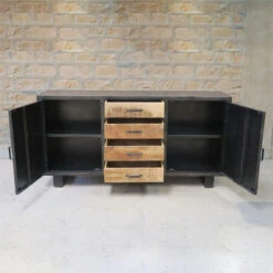 Buffet Métal Et Bois Jodhpur 2 Portes 4 Tiroirs 7 Buffet Métal Et Bois Jodhpur 2 Portes 4 Tiroirs -ATMOSPHERA Soldes Boutique buffet metal et bois jodhpur 2 portes 4 tiroirs 3