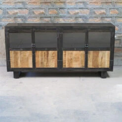 Buffet Métal Et Bois Jodhpur 4 Portes -ATMOSPHERA Soldes Boutique buffet metal et bois jodhpur 4 portes 2