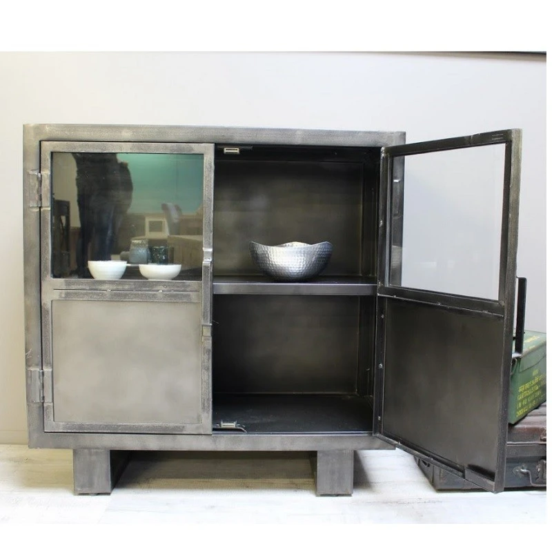 Buffet Métal Noir Jodhpur 2 Portes 3 Buffet Métal Noir Jodhpur 2 Portes – Image 3