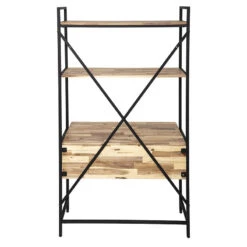 Bureau 2 étagères Edena Bois Et Métal Atmosphera -ATMOSPHERA Soldes Boutique bureau 2 etageres edena bois et metal atmosphera 2