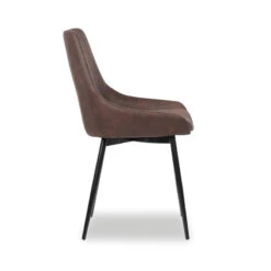 Chaise Mirano Coloris Brun Acier Microfibre -ATMOSPHERA Soldes Boutique chaise mirano coloris brun 1 2