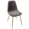 Chaise Roka Velours Gris Et Hêtre Atmosphera -ATMOSPHERA Soldes Boutique chaise roka coloris gris et hetre atmosphera