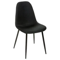 Chaise Tissu Et Métal Tyka Noir Atmosphera