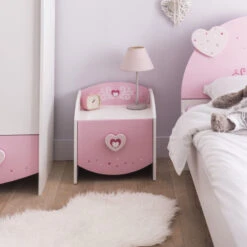 Demeyere Chevet 1 Tiroir Anastasia Rose -ATMOSPHERA Soldes Boutique chevet 1 tiroir mulan rose 1