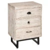 Chevet 3 Tiroirs Bois Blanchi Ajay Atmosphera -ATMOSPHERA Soldes Boutique chevet 3 tiroirs bois blanchi ajay atmosphera