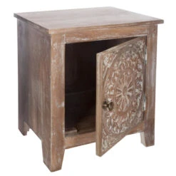 Chevet Shirel 1 Porte Bois Blanchi Atmosphera -ATMOSPHERA Soldes Boutique chevet shirel 1 porte bois blanchi atmosphera 3