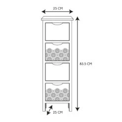 Chiffonnier 4 Tiroirs Chic Naturel Et Blanc -ATMOSPHERA Soldes Boutique chiffonnier 4 tiroirs chic naturel et blanc 1 3