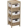 Chiffonnier En Bois 3 Paniers Jacinthe Naturel Et Blanc -ATMOSPHERA Soldes Boutique chiffonnier en bois 3 paniers jacinthe naturel et blanc