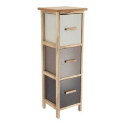 Chiffonnier Petit Modèle 3 Tiroirs Dégradé Taupe