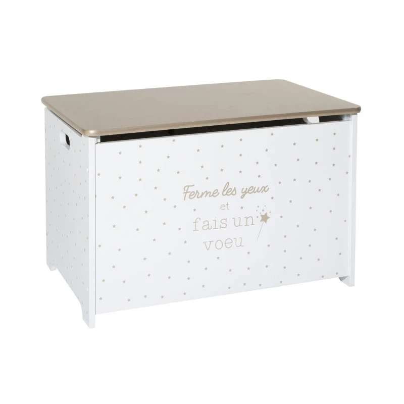 Coffre à Jouets 58 Cm Blanc Et Doré Atmosphera 1 Coffre à Jouets 58 Cm Blanc Et Doré Atmosphera