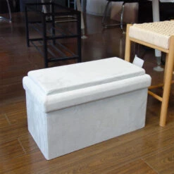 Coffre Blanc Pliable Gris Compatible Briques -ATMOSPHERA Soldes Boutique coffre blanc pliable gris compatible briques 1 6