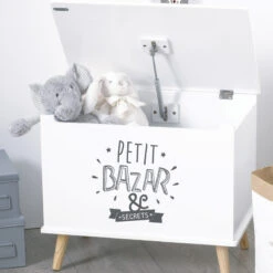 Coffre De Rangement "petit Bazar & Secrets" Blanc Atmosphera -ATMOSPHERA Soldes Boutique coffre de rangement petit bazar secret blanc atmosphera 1
