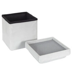 Coffre Pouf Pliable Gris Compatible Briques -ATMOSPHERA Soldes Boutique coffre pouf pliable gris compatible briques 5