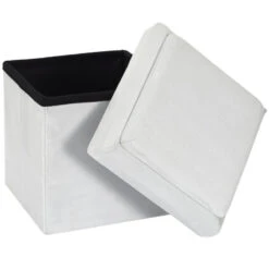 Coffre Pouf Pliable Gris Compatible Briques -ATMOSPHERA Soldes Boutique coffre pouf pliable gris compatible briques 6