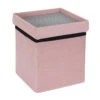 Coffre Pouf Pliable Rose Compatible Briques -ATMOSPHERA Soldes Boutique coffre pouf pliable rose compatible briques