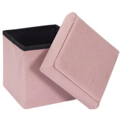 Coffre Pouf Pliable Rose Compatible Briques -ATMOSPHERA Soldes Boutique coffre pouf pliable rose compatible briques 1 6