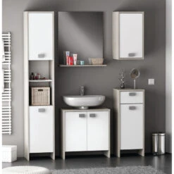 Demeyere Colonne 2 Portes HONOLULU Blanc/chêne Champagne 8 Demeyere Colonne 2 Portes HONOLULU Blanc/chêne Champagne -ATMOSPHERA Soldes Boutique colonne 2 portes honolulu blanc chene champagne 3