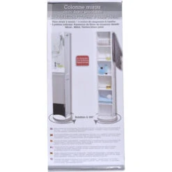 Colonne Pivotante Blanche Avec Miroir Et Niches 5 Colonne Pivotante Blanche Avec Miroir Et Niches -ATMOSPHERA Soldes Boutique colonne miroir base pivotante 2