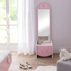 Demeyere Commode Enfant Coiffeuse Anastasia Blanche Et Rose 5 Demeyere Commode Enfant Coiffeuse Anastasia Blanche Et Rose -ATMOSPHERA Soldes Boutique commmode enfant coiffeuse mulan blanche et rose 2