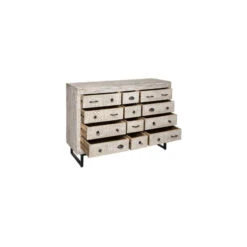 Commode 12 Tiroirs Ajay Manguier Sculpté Atmosphera -ATMOSPHERA Soldes Boutique commode 12 tiroirs ajay manguier sculpte atmosphera 2