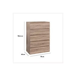 Commode 5 Tiroirs Dolo Naturel 5Five -ATMOSPHERA Soldes Boutique commode 5 tiroirs dolo naturel 5five 2