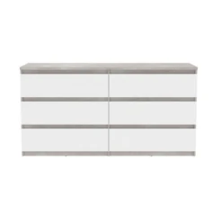 Commode 6 Tiroirs Chelsea Béton Gris Et Blanc -ATMOSPHERA Soldes Boutique commode 6 tiroirs chelsea beton gris et blanc 2