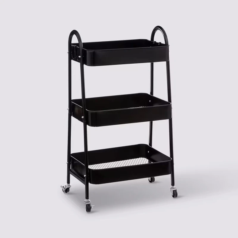 Desserte 3 Niveaux à Roulettes Métal Noir 5Five 5 Desserte 3 Niveaux à Roulettes Métal Noir 5Five – Image 5