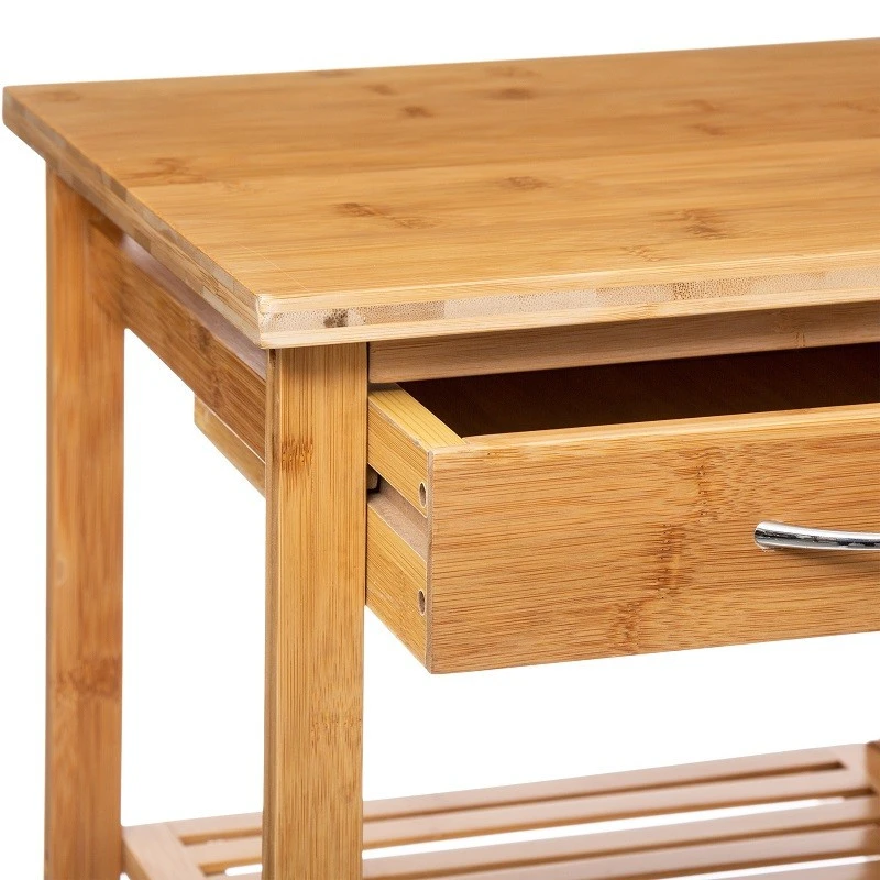 Desserte Bambou 1 Tiroir Roulettes 37 Cm 5Five 3 Desserte Bambou 1 Tiroir Roulettes 37 Cm 5Five – Image 3