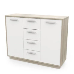 Demeyere Buffet Bas 2 Portes 4 Tiroirs Léo 9 Demeyere Buffet Bas 2 Portes 4 Tiroirs Léo -ATMOSPHERA Soldes Boutique enfilade 2 portes 4 tiroirs leo 1 4