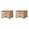 Ensemble De 2 Chevets 2 Tiroirs Nantes Noir Et Bois -ATMOSPHERA Soldes Boutique ensemble de 2 chevets 2 tiroirs nantes noir et bois
