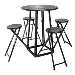 Ensemble Table Haute Et 4 Tabourets Ext Atmosphera