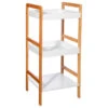 Étagère 3 Niveaux Natureo Blanc 5Five -ATMOSPHERA Soldes Boutique etagere 3 niveaux en bambou veritable