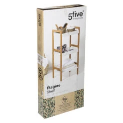 Étagère 3 Niveaux Natureo Blanc 5Five -ATMOSPHERA Soldes Boutique etagere 3 niveaux en bambou veritable 1 2