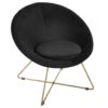 Fauteuil Evan Noir Piètement Doré Atmosphera -ATMOSPHERA Soldes Boutique fauteuil evan noir pietement dore atmosphera