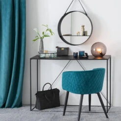 Fauteuil Séjour Marlo Bleu Canard Atmosphera -ATMOSPHERA Soldes Boutique fauteuil marlo bleu canard atmosphera 1