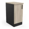 Demeyere Meuble Bas 1 Porte 40 Cm Origan Noir Et Bois -ATMOSPHERA Soldes Boutique meuble bas 1 porte 40 cm origan noir et bois