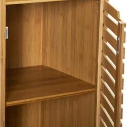 Meuble Bas Salle Bain 1 Porte 1 Niche Bambou Sicela -ATMOSPHERA Soldes Boutique meuble bas salle bain 1 porte 1 niche bambou sicela 2