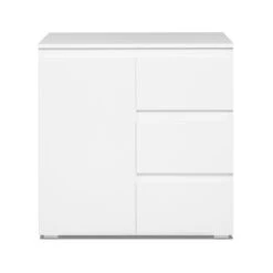 Meuble De Rangement 1 Porte 3 Tiroirs Blanc -ATMOSPHERA Soldes Boutique meuble de rangement 1 porte 3 tiroirs blanc image 1 6