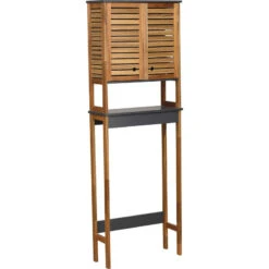 Meuble Dessus WC Acacia 2 Portes 1 étagère