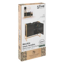 Meuble Sous Lavabo 2 Portes Noir Natureo 5Five -ATMOSPHERA Soldes Boutique meuble sous lavabo 2 portes noir natureo 5five 3